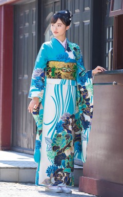 振袖_青_アイドルbyやまと
