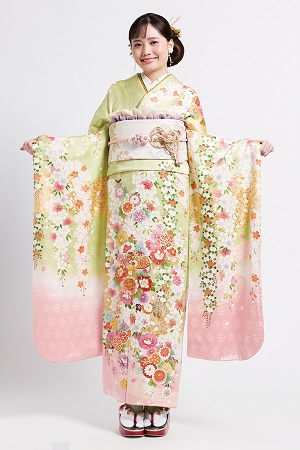 くすみカラーの振袖の写真