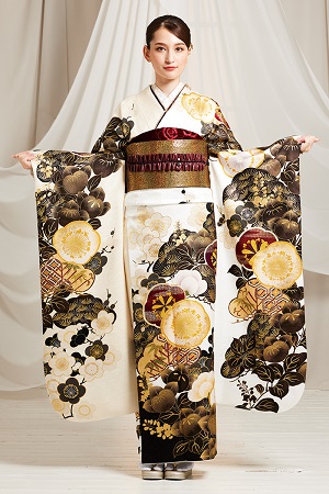 くすみカラーの振袖の写真