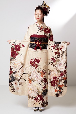 くすみカラーの振袖の写真