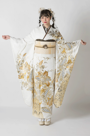 くすみカラーの振袖の写真