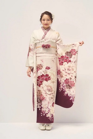 くすみカラーの振袖の写真