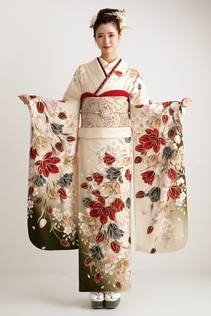 くすみカラーの振袖の写真