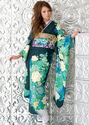 キモノハーツ_振袖_青　緑
