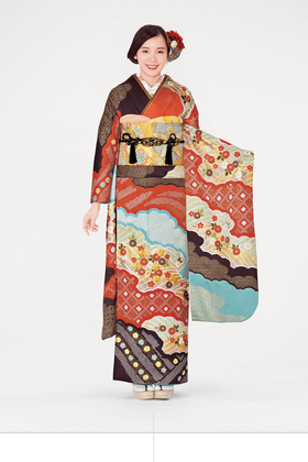 鈴乃屋_振袖_赤　黒